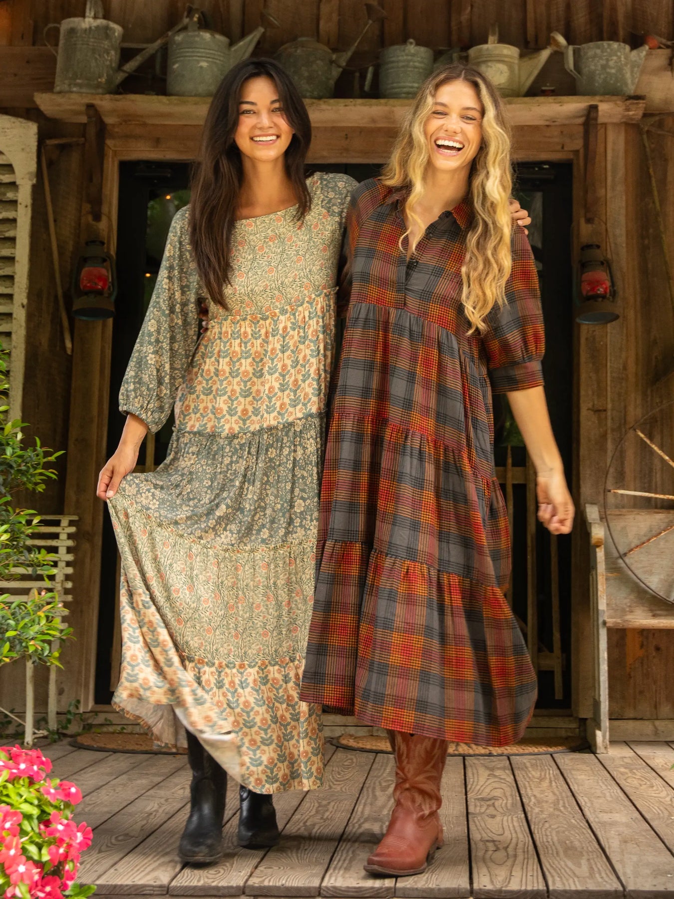 Posie™ - Comfortable Plaid Midi Dress