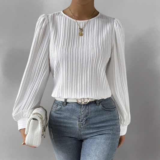 Carla™ – Pleated Long-sleeve Blouse