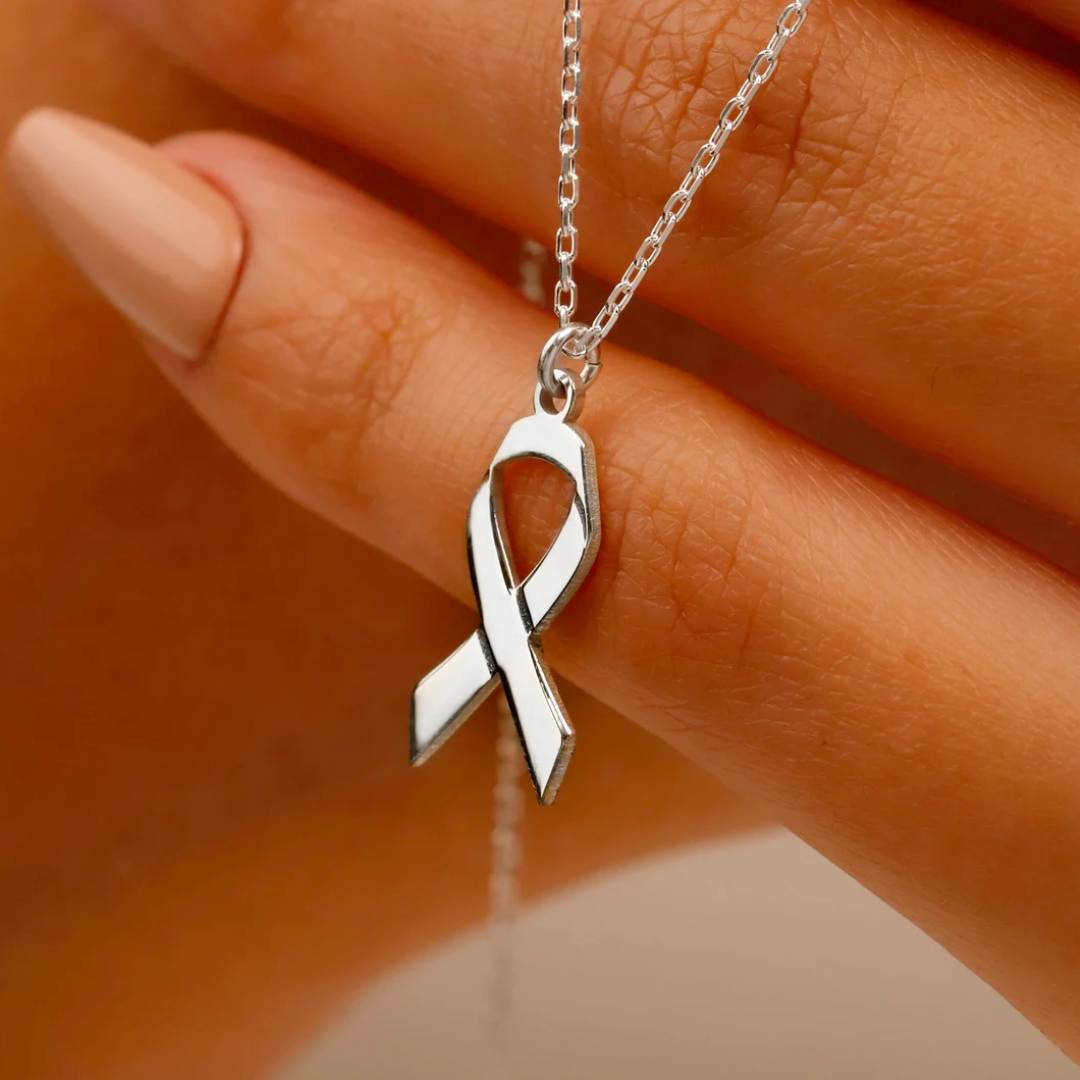 Delicate Ribbon Necklace | Together Against Breast Cancer