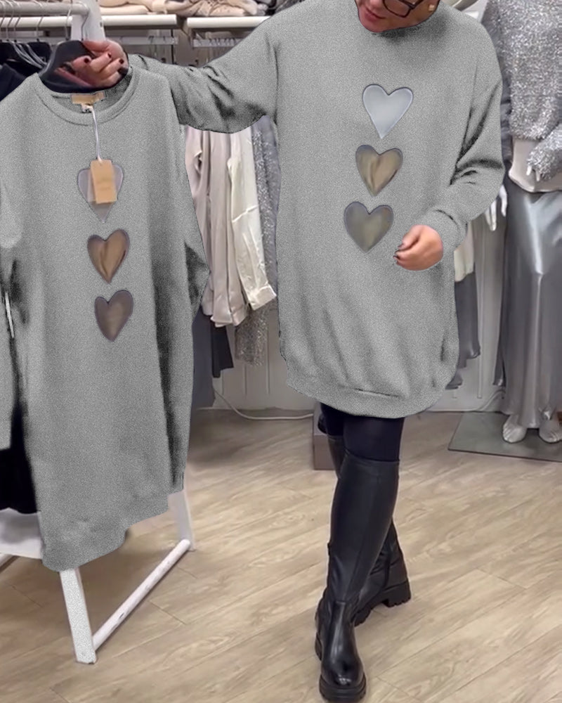 Lina™ - Casual Heart Print Dress