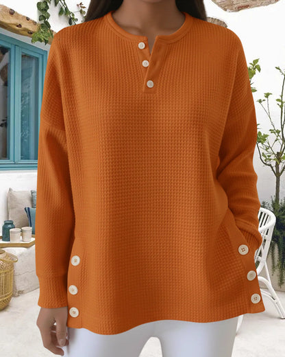 Alina™ - Casual Waffle Sweater