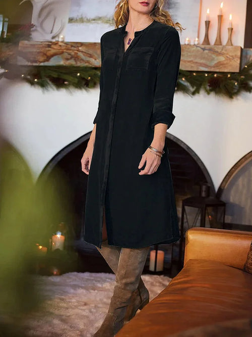 Kolle™ - Velvet V-Neck Long Dress