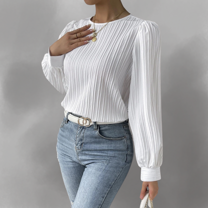 Carla™ – Pleated Long-sleeve Blouse