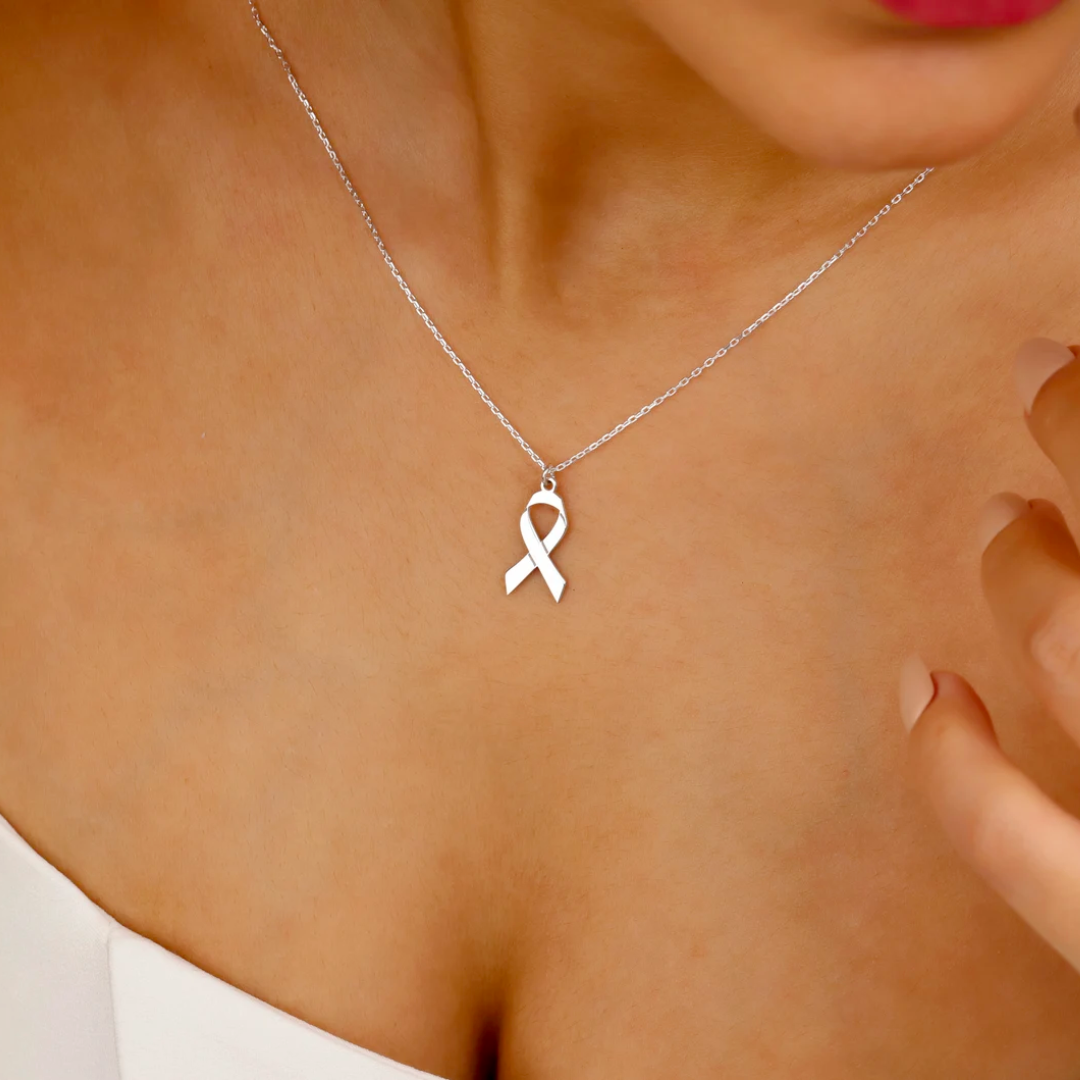 Delicate Ribbon Necklace | Together Against Breast Cancer
