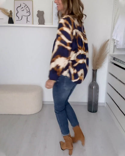 Freah™ - Casual V-Neck Printed Top