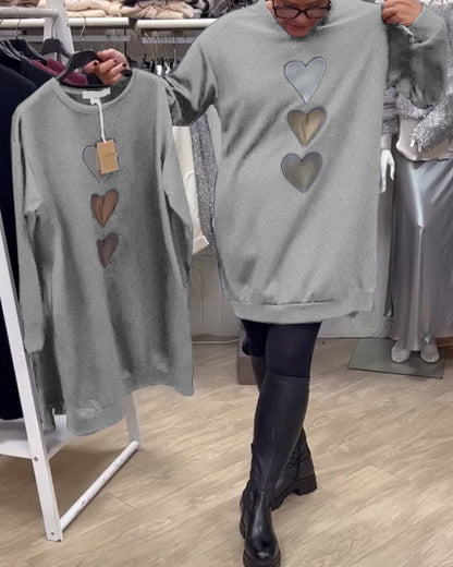 Lina™ - Casual Heart Print Dress