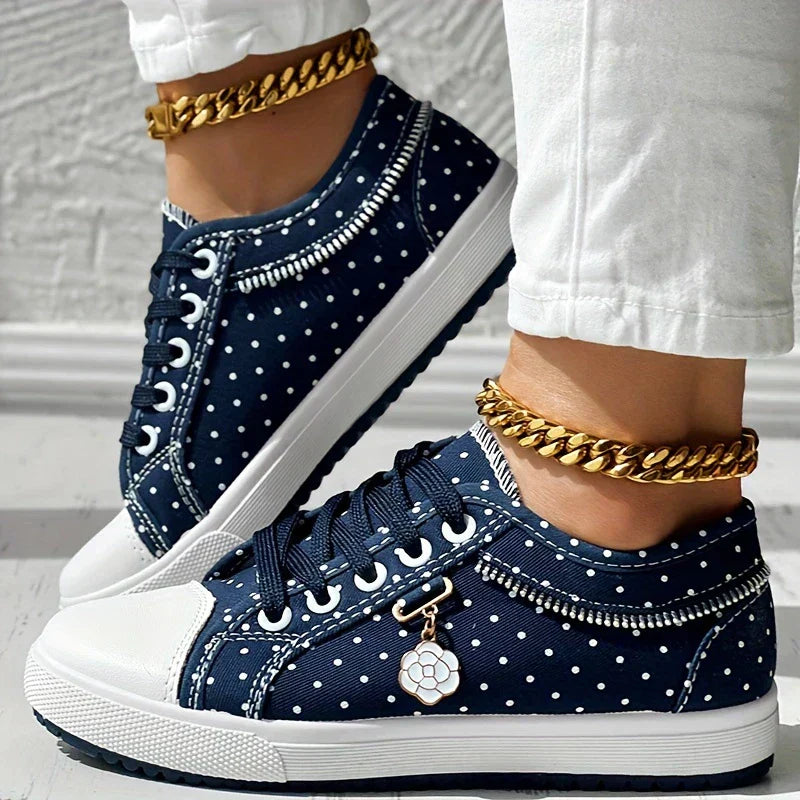 Lara™ - Sneakers with Floral Pattern and Mesh
