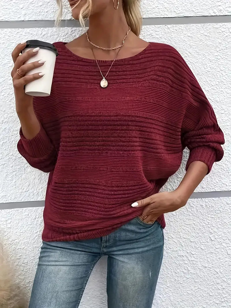 Arielle™ - Ribbed Batwing Sleeve Sweater