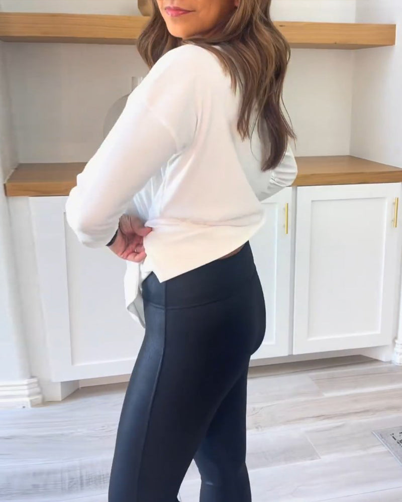 Honey™ - Solid Color Long Sleeve Top