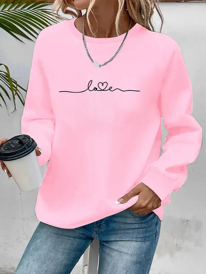 Casual Love Printed Sweatshirt | Together Against Breast Cancer