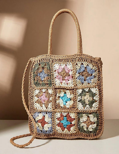 Amabel™ - Colored Flower Straw Bag