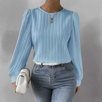 Carla™ – Pleated Long-sleeve Blouse