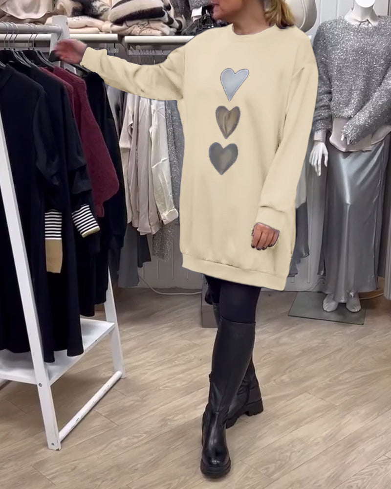 Lina™ - Casual Heart Print Dress