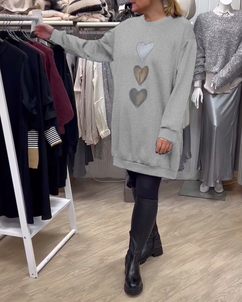 Lina™ - Casual Heart Print Dress