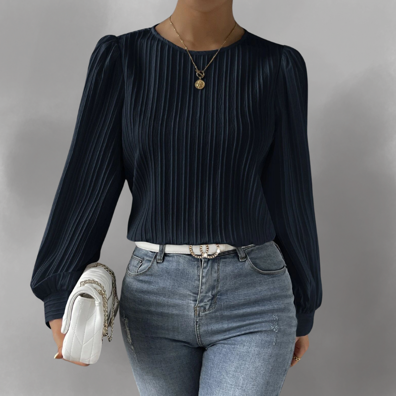 Carla™ – Pleated Long-sleeve Blouse