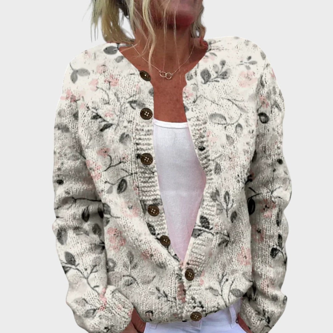 Margarida™ - Casual Open Front Floral Cardigan