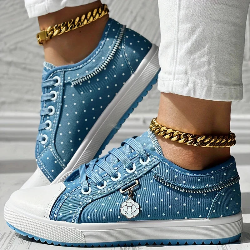 Lara™ - Sneakers with Floral Pattern and Mesh
