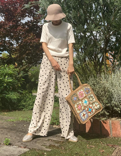 Amabel™ - Colored Flower Straw Bag