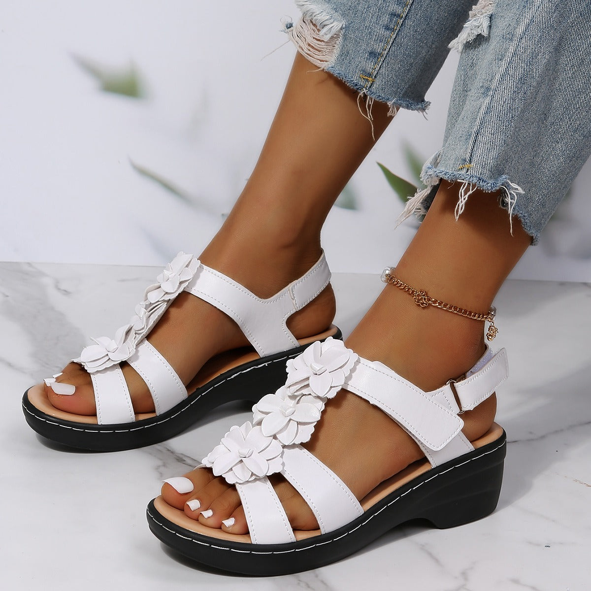 Orina™ – Stylish Sandals with Floral Print