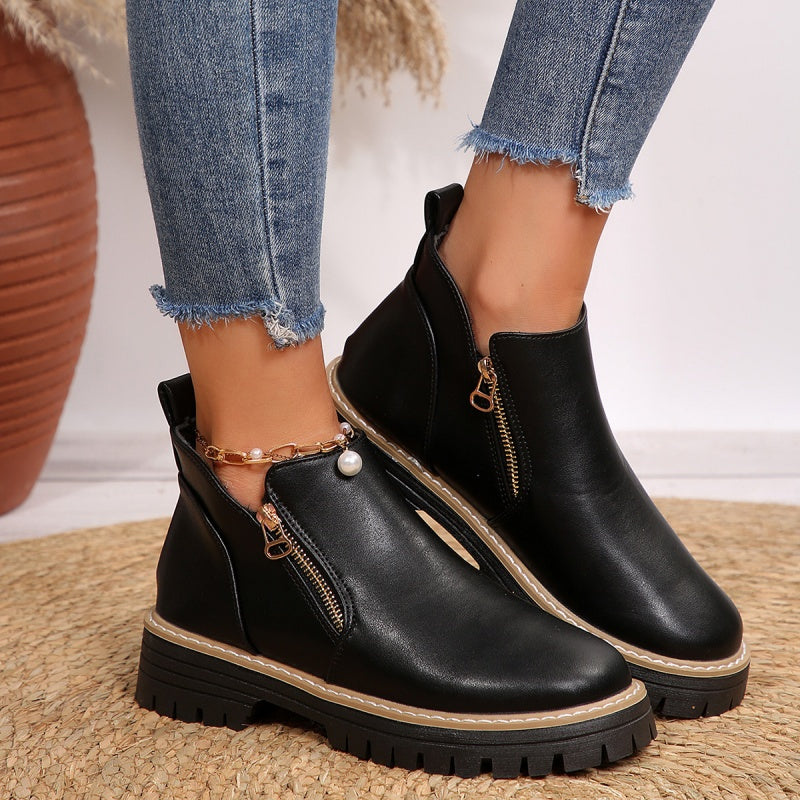 Josly™ - Leather Ankle Boots