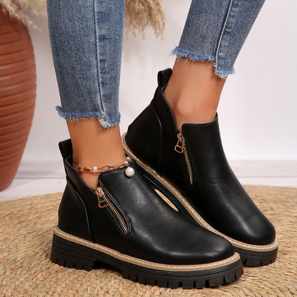 Josly™ - Leather Ankle Boots