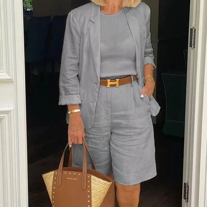 Mia™- Casual Blazer and Shorts Set