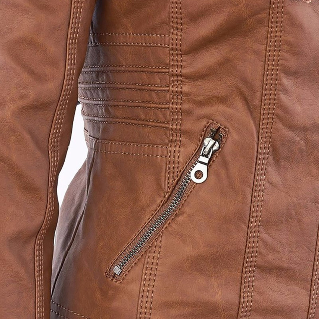 Bellini™ - Stylish Hooded Leather Jacket