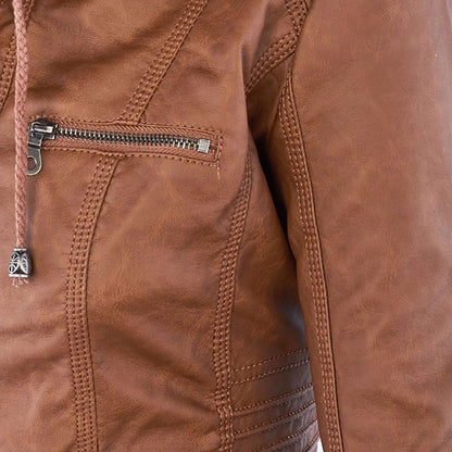 Bellini™ - Stylish Hooded Leather Jacket