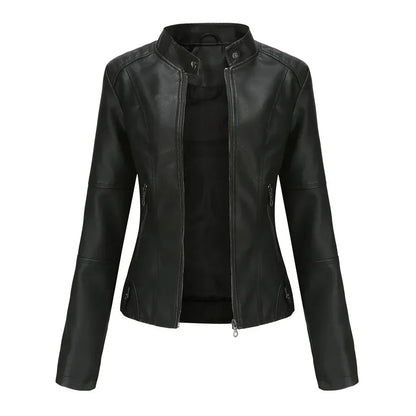 Diletta™ - Minimalist Smooth Leather Jacket