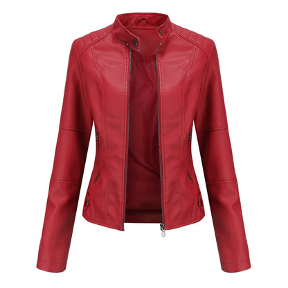 Diletta™ - Minimalist Smooth Leather Jacket