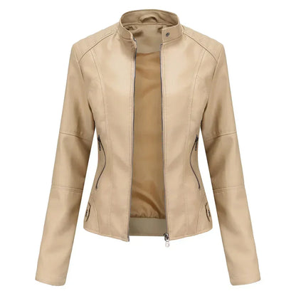 Diletta™ - Minimalist Smooth Leather Jacket
