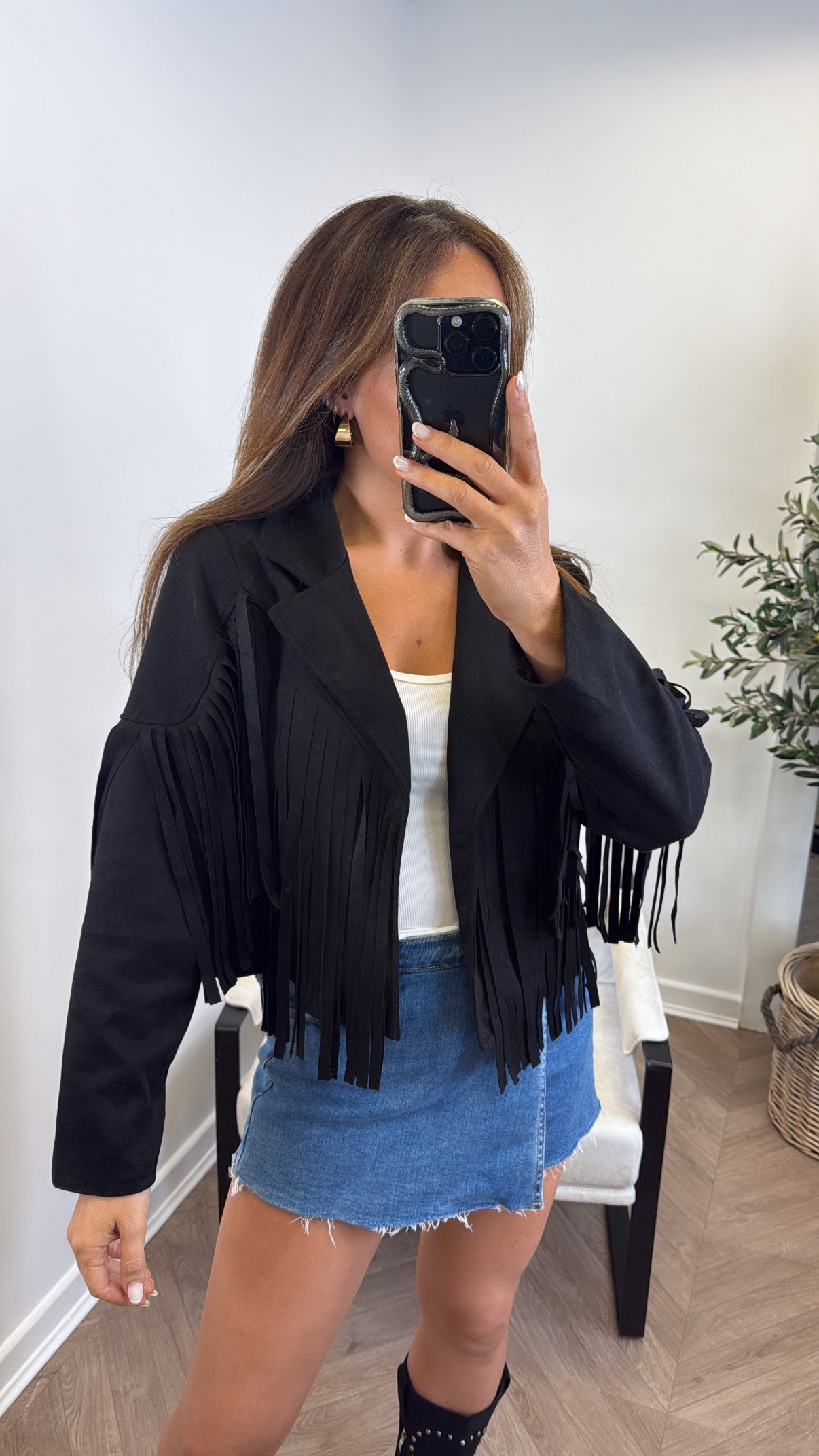 Elena™ Fringe Suede Jacket