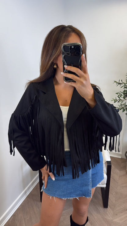 Elena™ Fringe Suede Jacket