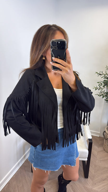 Elena™ Fringe Suede Jacket