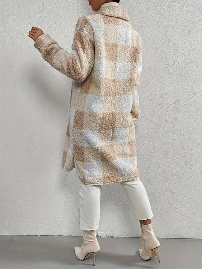 Liora™ - Checked long loose coat