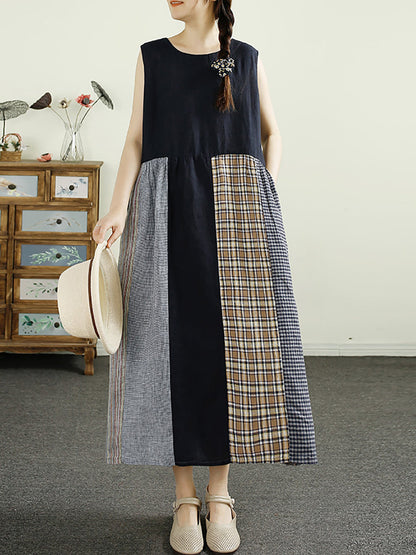Elyse™ - Plaid Linen Dress