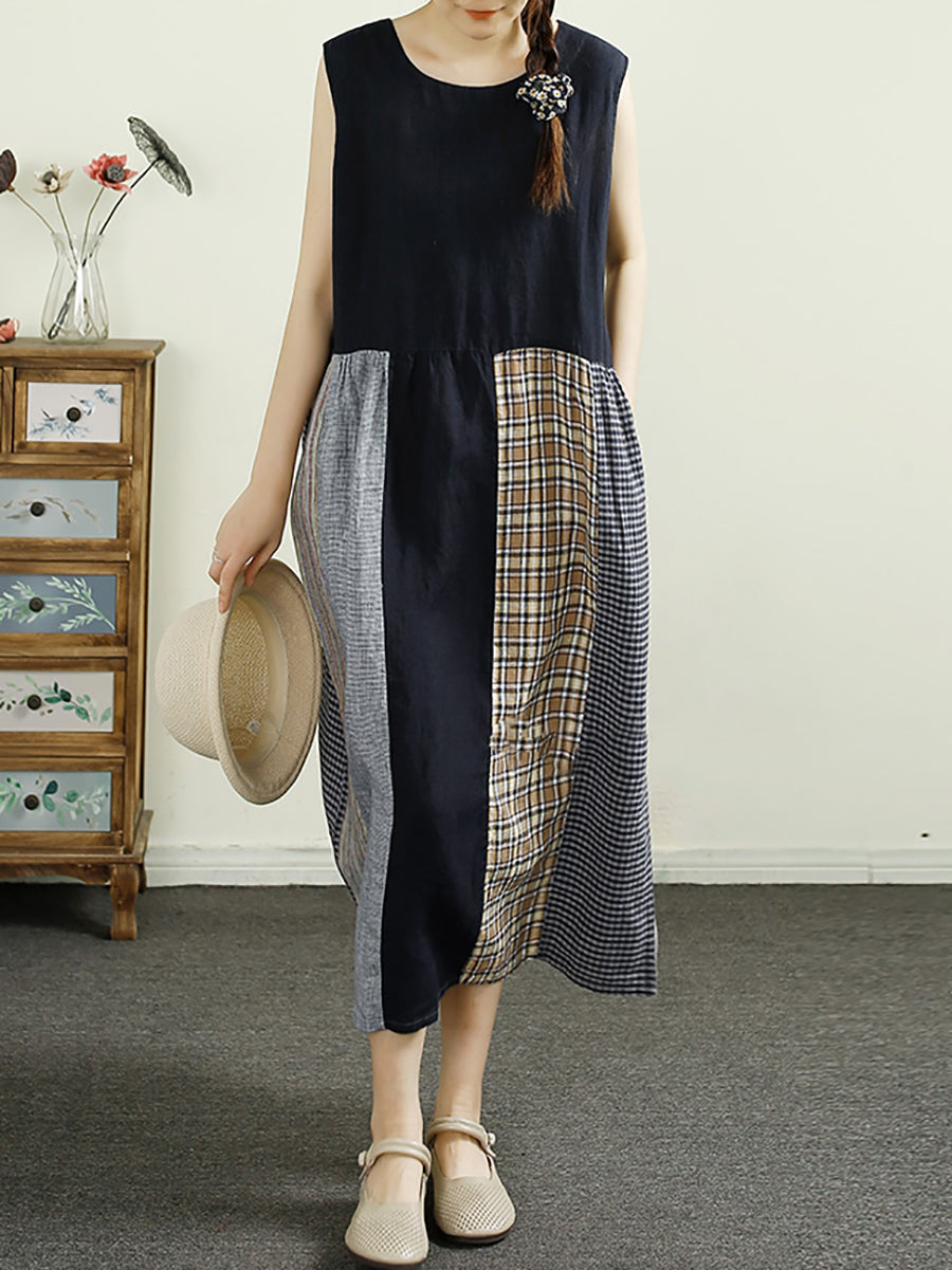 Elyse™ - Plaid Linen Dress