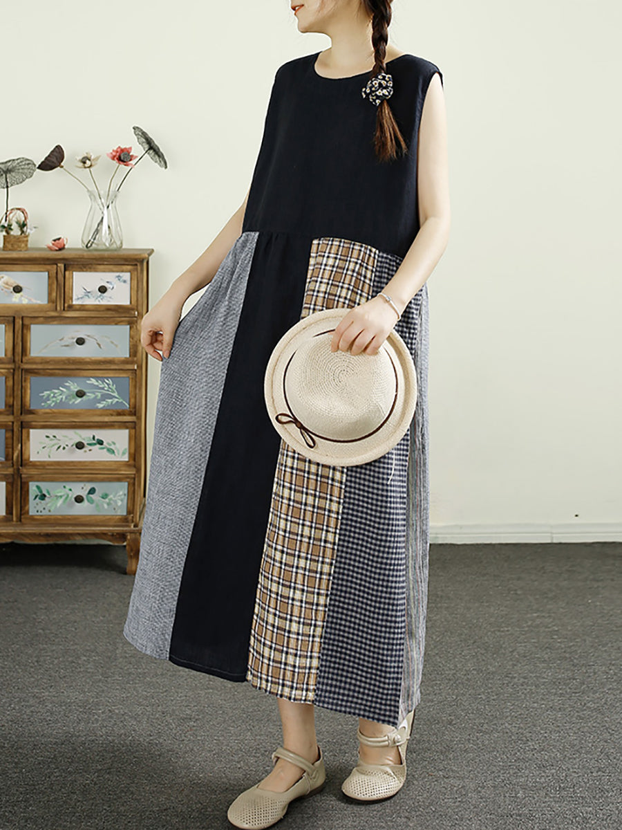 Elyse™ - Plaid Linen Dress