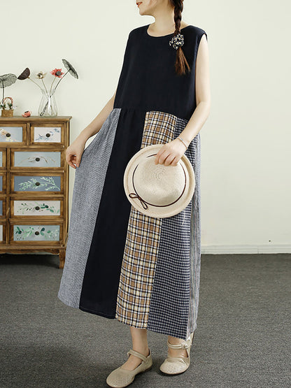 Elyse™ - Plaid Linen Dress