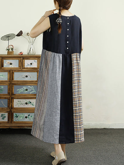 Elyse™ - Plaid Linen Dress