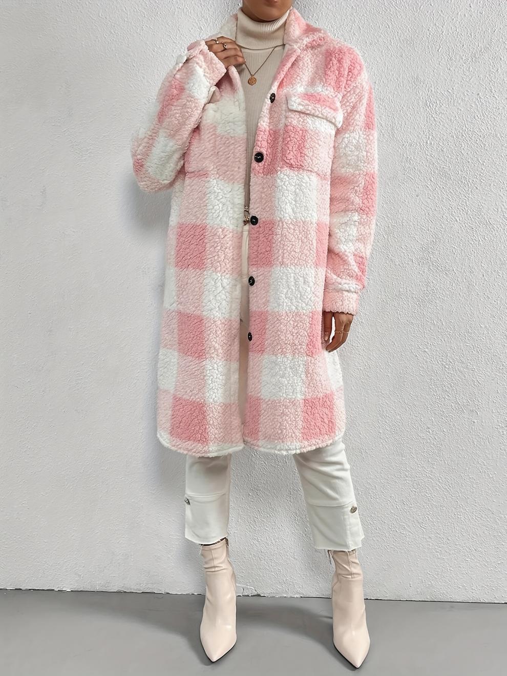 Liora™ - Checked long loose coat