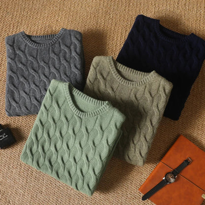 William™ -  Winter Textured Cable Knit Sweater