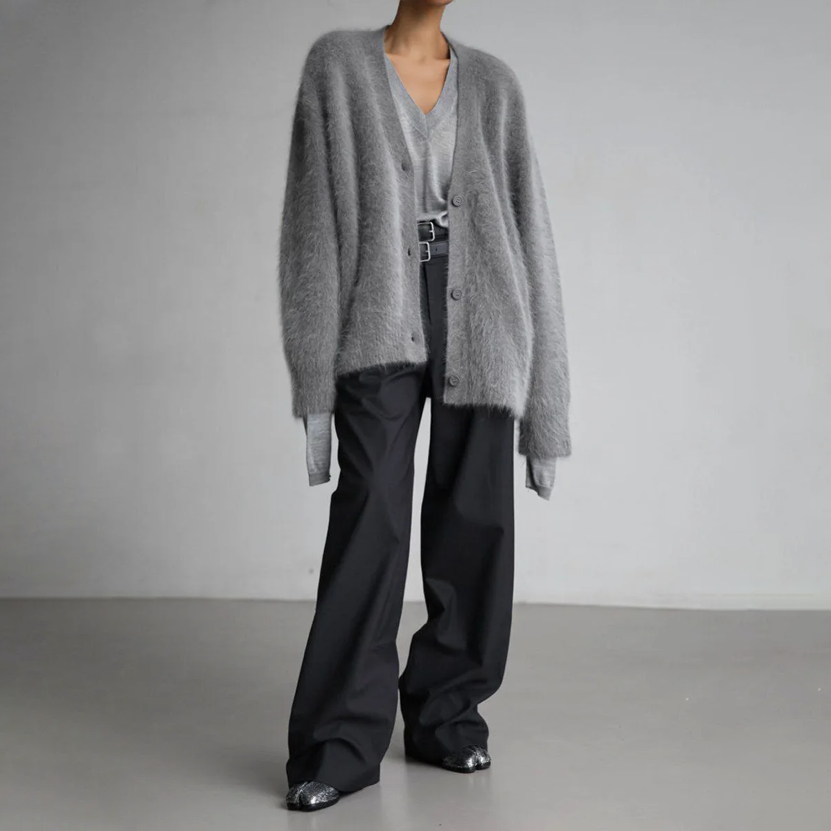 Serena™ - Buttoned Furry Cardigan