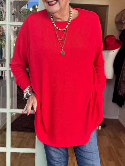 Priya™ - Button-Back Crew Neck Top