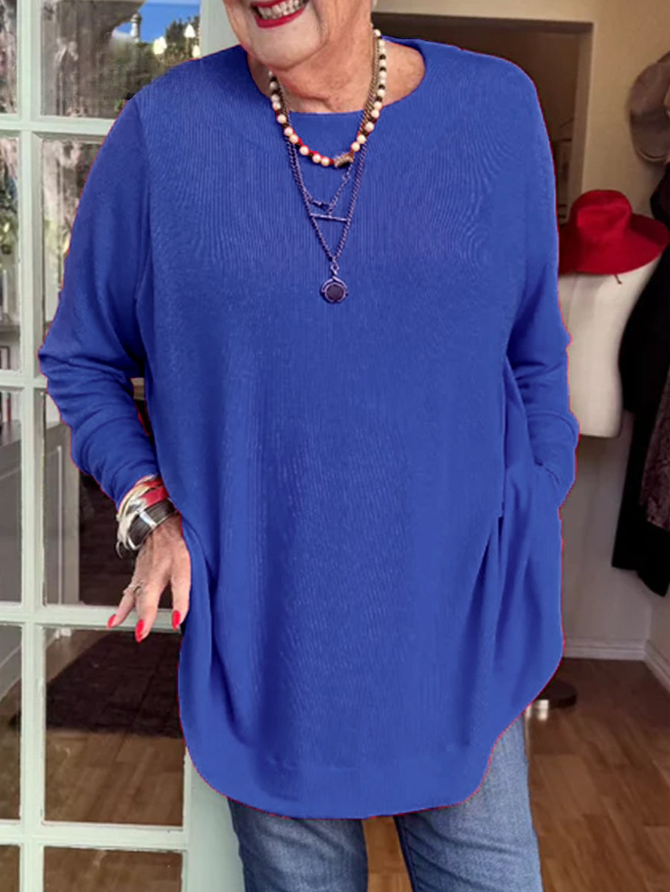 Priya™ - Button-Back Crew Neck Top