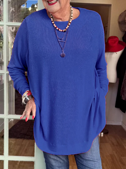 Priya™ - Button-Back Crew Neck Top