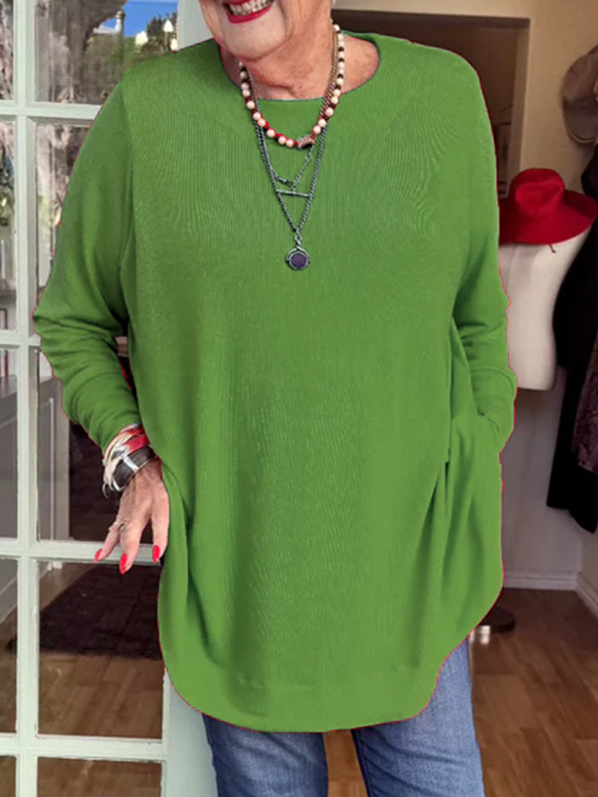 Priya™ - Button-Back Crew Neck Top