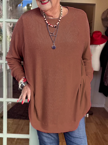 Priya™ - Button-Back Crew Neck Top