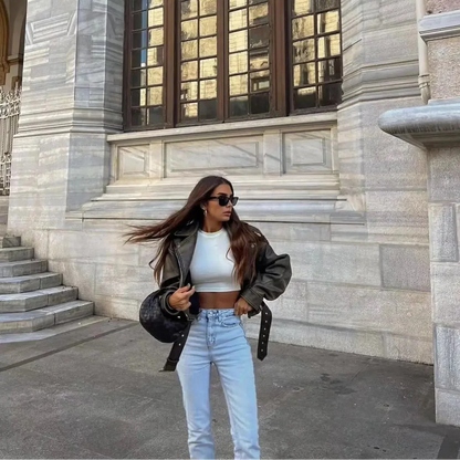 Cheska™ - Classic Leather Jacket