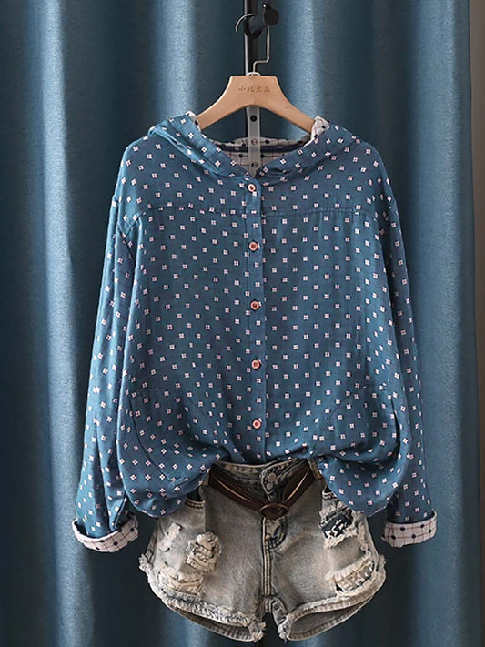 Briana™ - Vintage Plaid Hooded Shirt